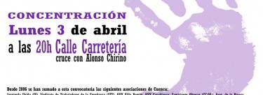 Concentración contra la #ViolenciaMachista : lunes 3 de abril a las 20h en la c/ Carretería (cruce con Alonso Chirino).